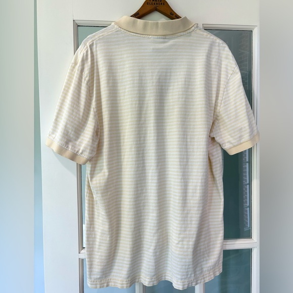 Lacoste Polo Shirt Men Size 6 Yellow White Stripe Short Sleeve Classic Fit XL - Picture 6 of 6